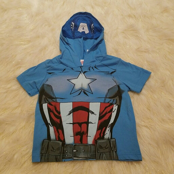 captain america hooded t shirt